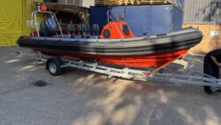 red RIB to be used by Greenpeace with Yamaha outboard