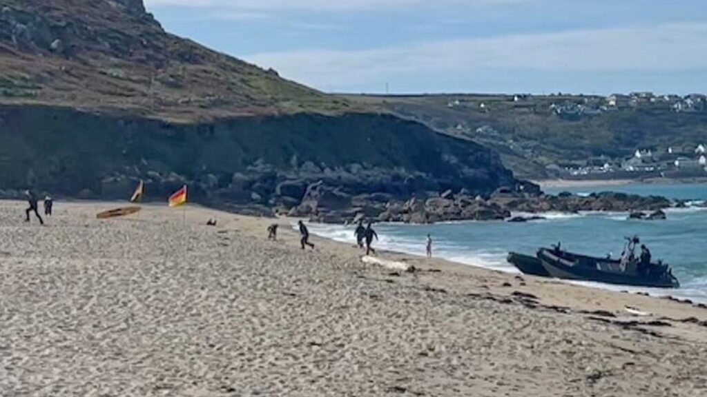 The high-speed chase ended on a Cornish beach