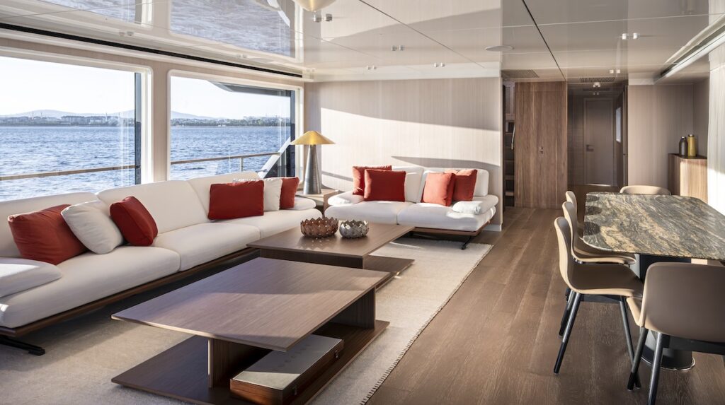 Saloon interiors of 30XP Numarine yacht