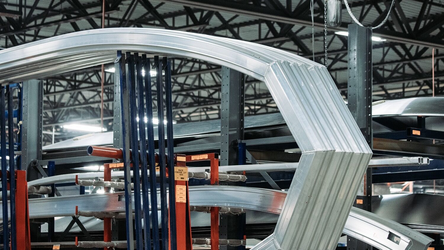 Inside a steel factory