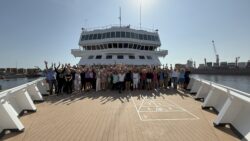 Villa Vie Odyssey, with guests on bow