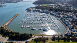 birdseye view of conwy marina