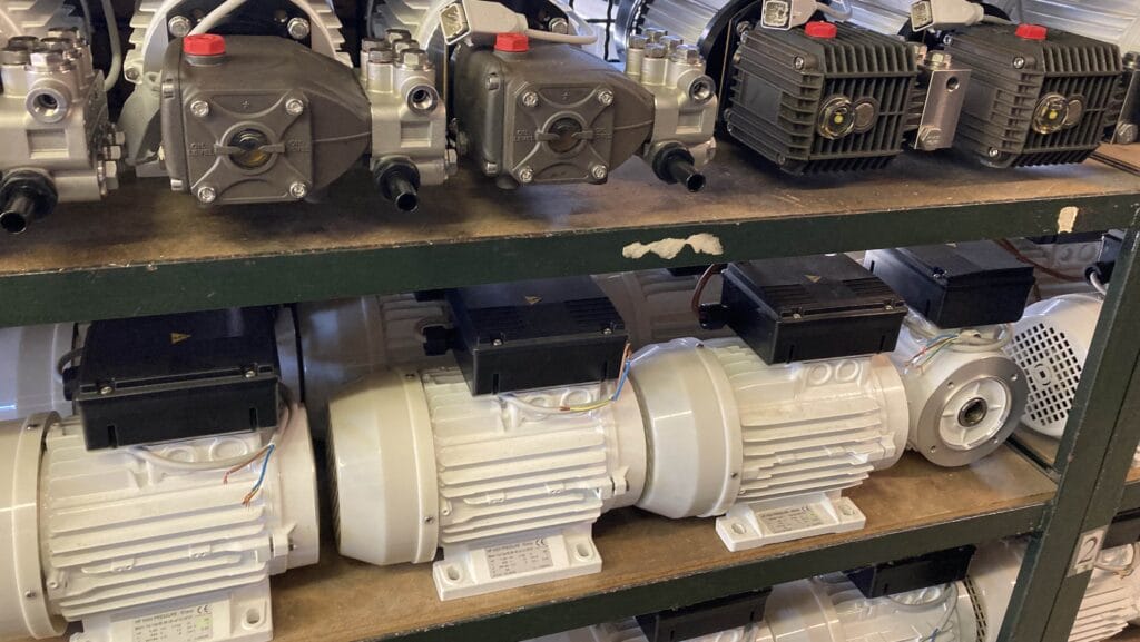 products on the shelf inside HP Watermakers' factory