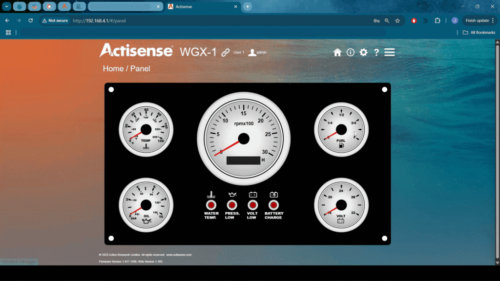 Graphic showing engine dials