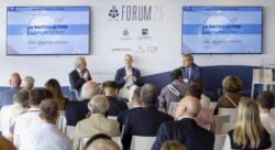 image of panel discussion with speakers and audience at Genoa boat show