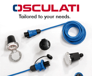Assorted hardware components made by Osculati, with the company logo and tagline "Tailored to your needs" above.