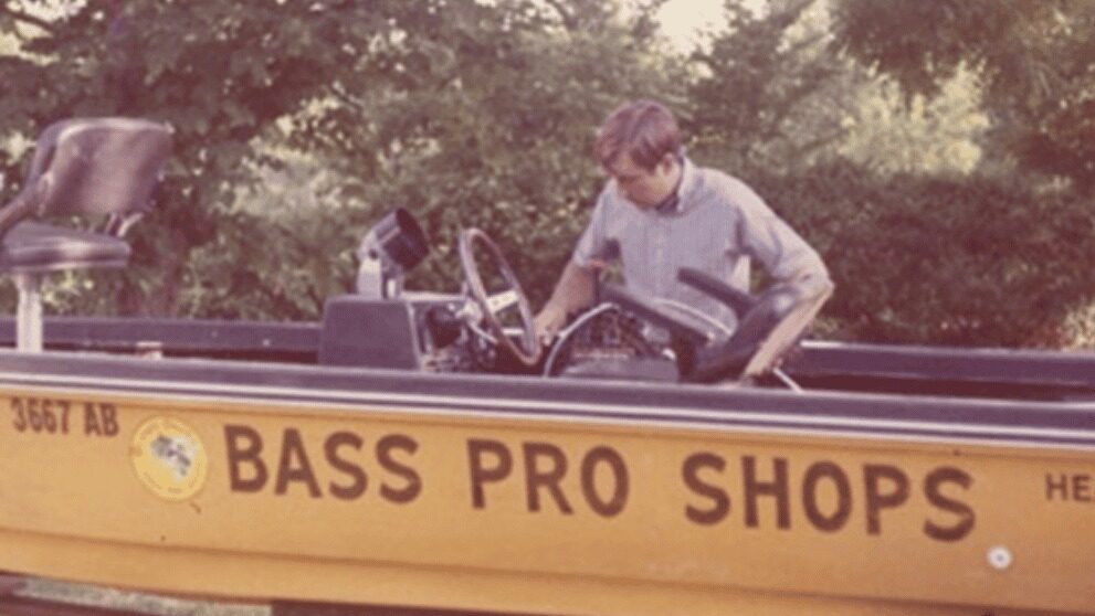 Bass Pro Shops founder Johnny Morris preparing for a bass fishing tournament in the early 1970s