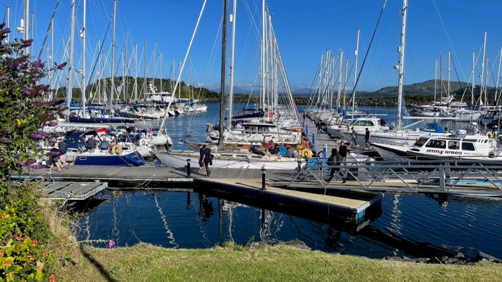 Image of scottish marina, craobh marine with sailing yachts in view
