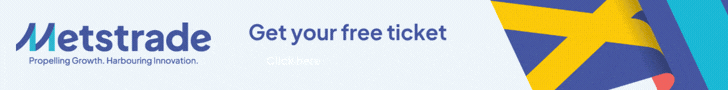 Rotating Metstrade event banner for 17-19 November 2026 in RAI Amsterdam, with a “Get your free ticket” button and a call to register.