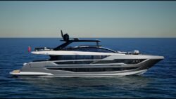 Pearl 100 superyacht with grey hull