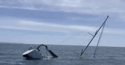 Image of sunken yacht after orca strike
