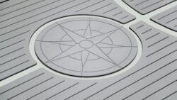 SeaSole Compass Rose peel and stick teak decking in grey by TDS