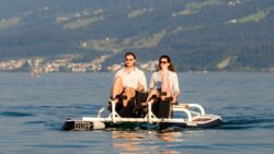 A couple on the electrically assisted ‘Otter Bike’