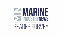 Logo for Marine Industry News featuring bold text with the words "Reader Survey" displayed below.