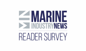 Logo for Marine Industry News featuring bold text with the words "Reader Survey" displayed below.