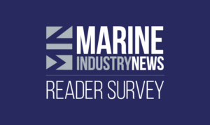 Logo for Marine Industry News featuring bold text with the words "Reader Survey" displayed below.