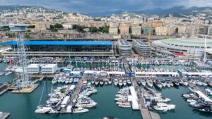 A full marina at the Genoa boat show