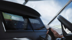 A helm equipped with Volvo Penta’s Assisted Docking system