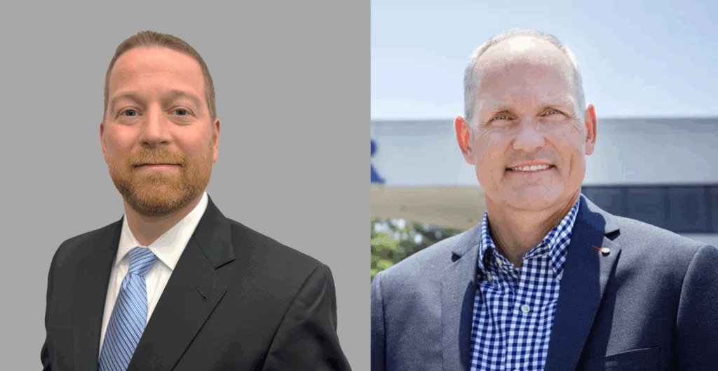 Brock Gavin, left, vice president of marine sales and service, and Jens Bering, head of product and solutions management