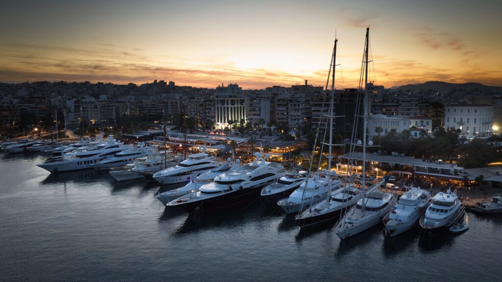A row of glorious boats presented at sunset in a D-Marin marina