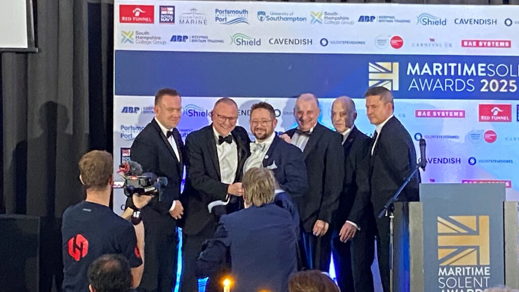 MDL Marinas collecting their awards from Maritime Solent Awards 2025