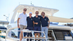 From left: Dennis de Roos (Omaya Yachts), Jurjen and Hylke Poorting (Natural Yachts) and Kaloyan Radulov (Omaya Yachts)
