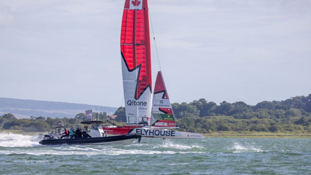 Protector Boats at SailGP in Portsmouth with SailGP Canadians in background