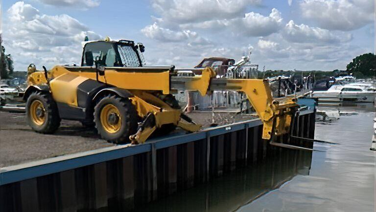 The worker’s hands were crushed under the forks of this telehandler. Image courtesy of HSE
