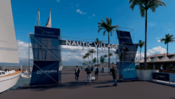 Rendering of entrance to boat show