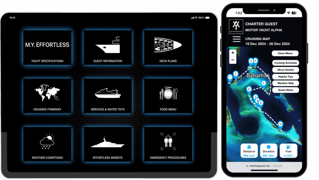 Charter Guest app imagery