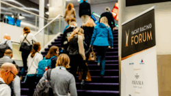 Delegates climb stairs at YRF to discuss marine sector demographics