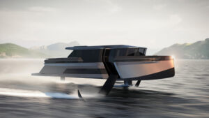 Rending of Ghost Foiler - foiling boat