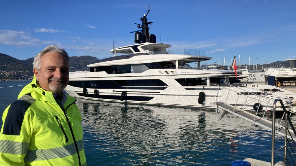 Egidio Bisson, executive director, Baglietto in La Spezia as he gives MIN a tour of the shipyard