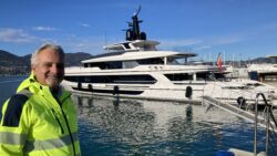 Egidio Bisson, executive director, Baglietto in La Spezia as he gives MIN a tour of the shipyard