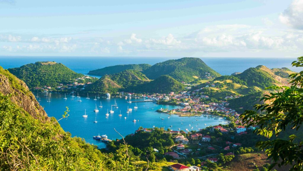 Guadelupe bay dotted with boats