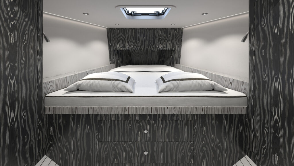 MED Group hydrogen-powered TYKUN H1 render interior bed