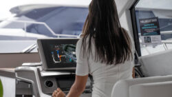 Sailor back view using NeuBoat as Avikus Saim Marine partner