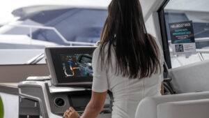 Sailor back view using NeuBoat as Avikus Saim Marine partner