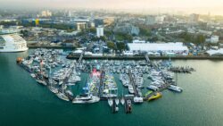 Drone shot Southampton international boat show