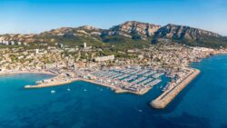 marseille marina and mountains