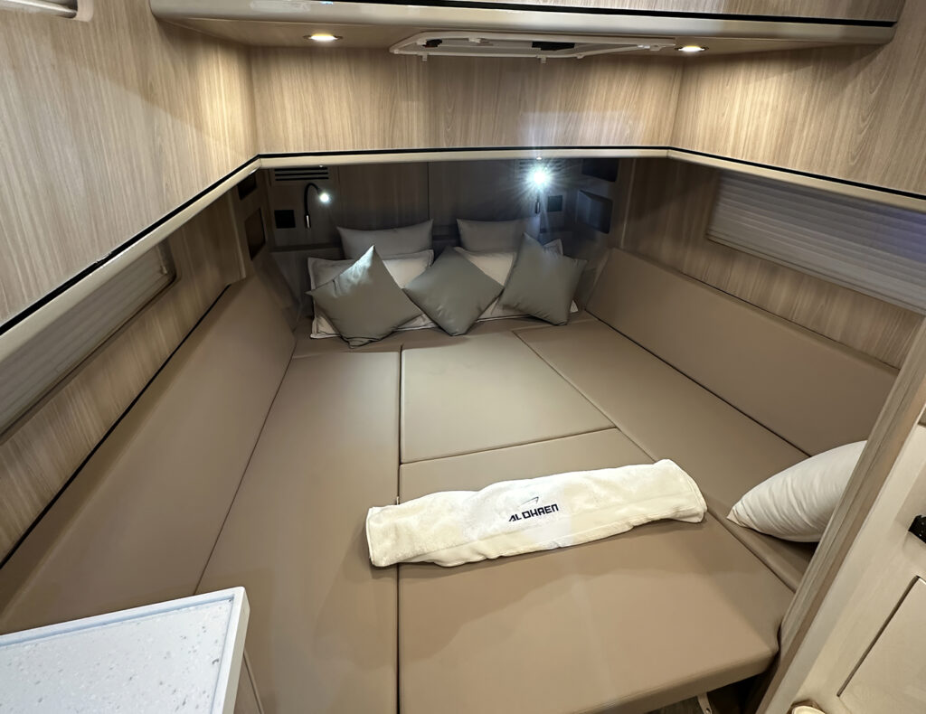 small cabin in luxury motorboat