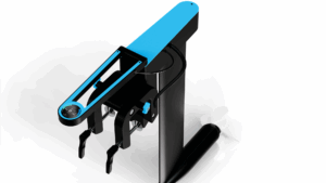 turqouise and black electric marine motor