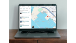 Boatscribe's yacht rental listing on the Google Maps web platform