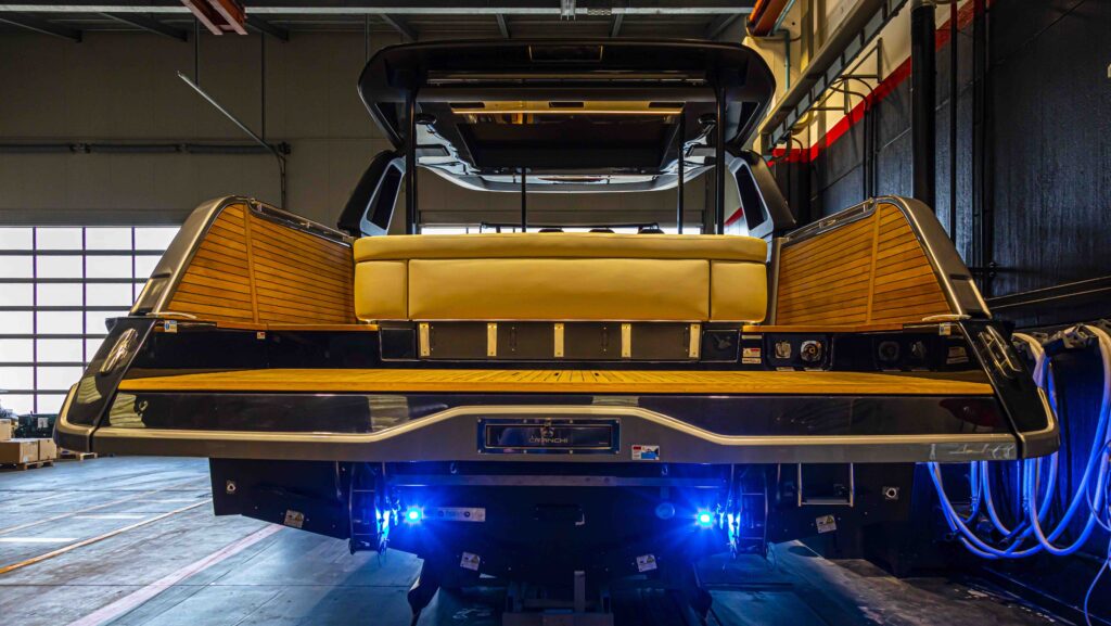 Inside Cranchi's factory - the end of the production line sees beautiful boats