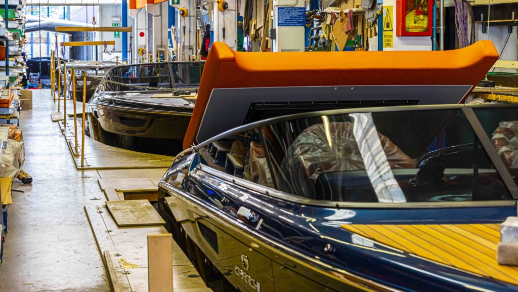 Boats in build Inside Cranchi's factory