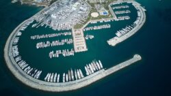 Aerial view of Didim marina in Turkey