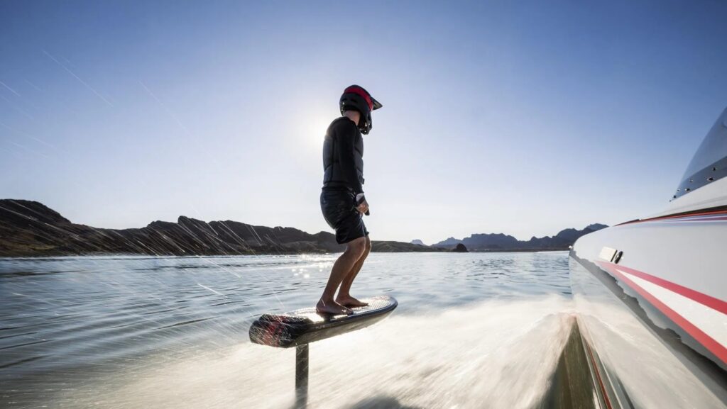 Flite and Mercury Racing launch the Flite Race. Image courtesy of Fliteboard