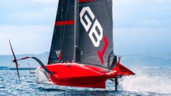 GB1 boat with white red and black colouring