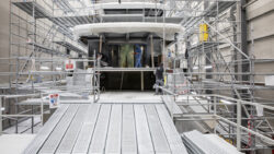 stern of Sirena Yachts 118 being built in Turkey
