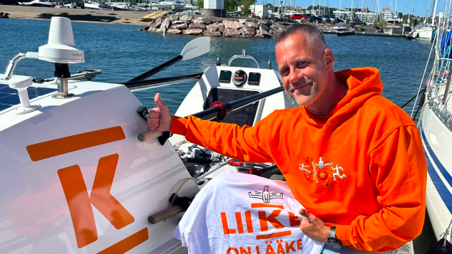 Jari Saario, Finnish rower, prior to his solo row ocean rescue